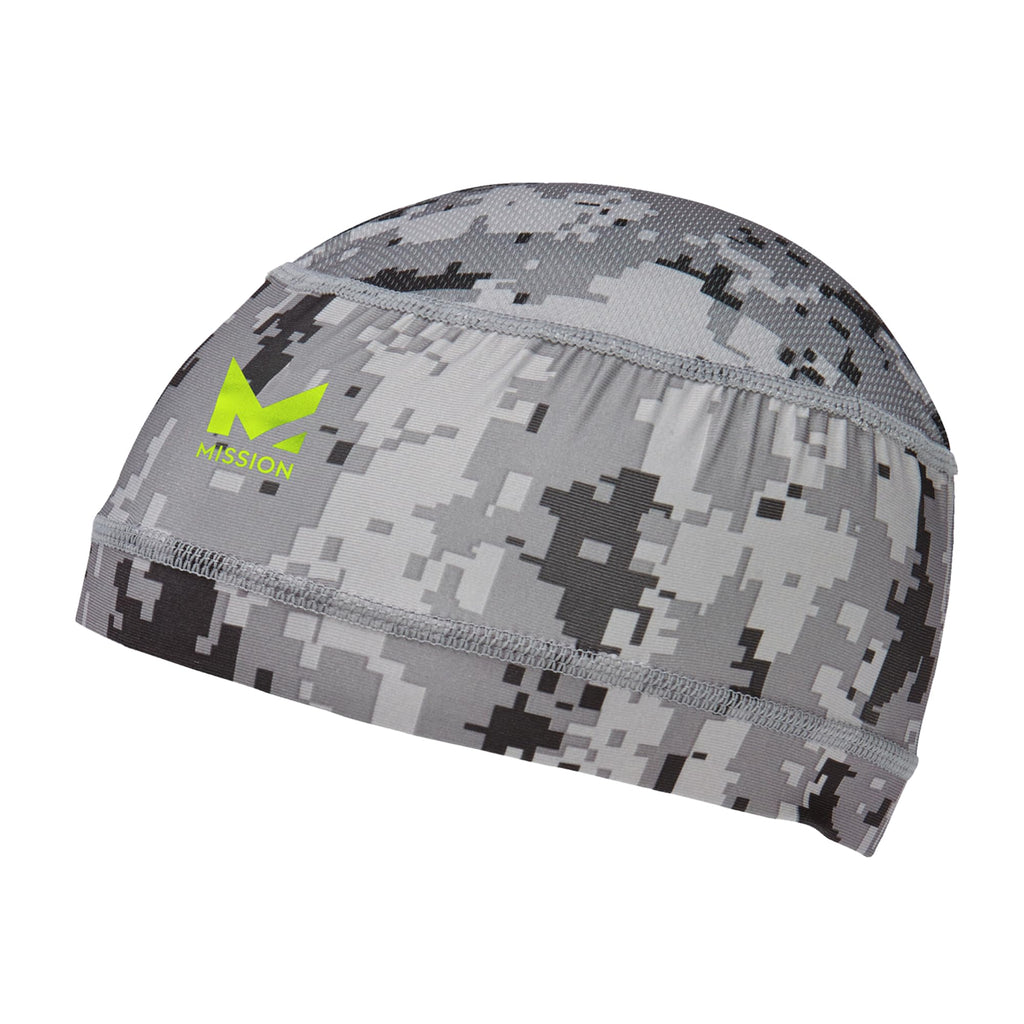 MISSION Cooling Helmet Liner- Cools Instantly When Wet, UPF 50, Wear Under Helmets, Hardhats & More- Digital Camo Gray