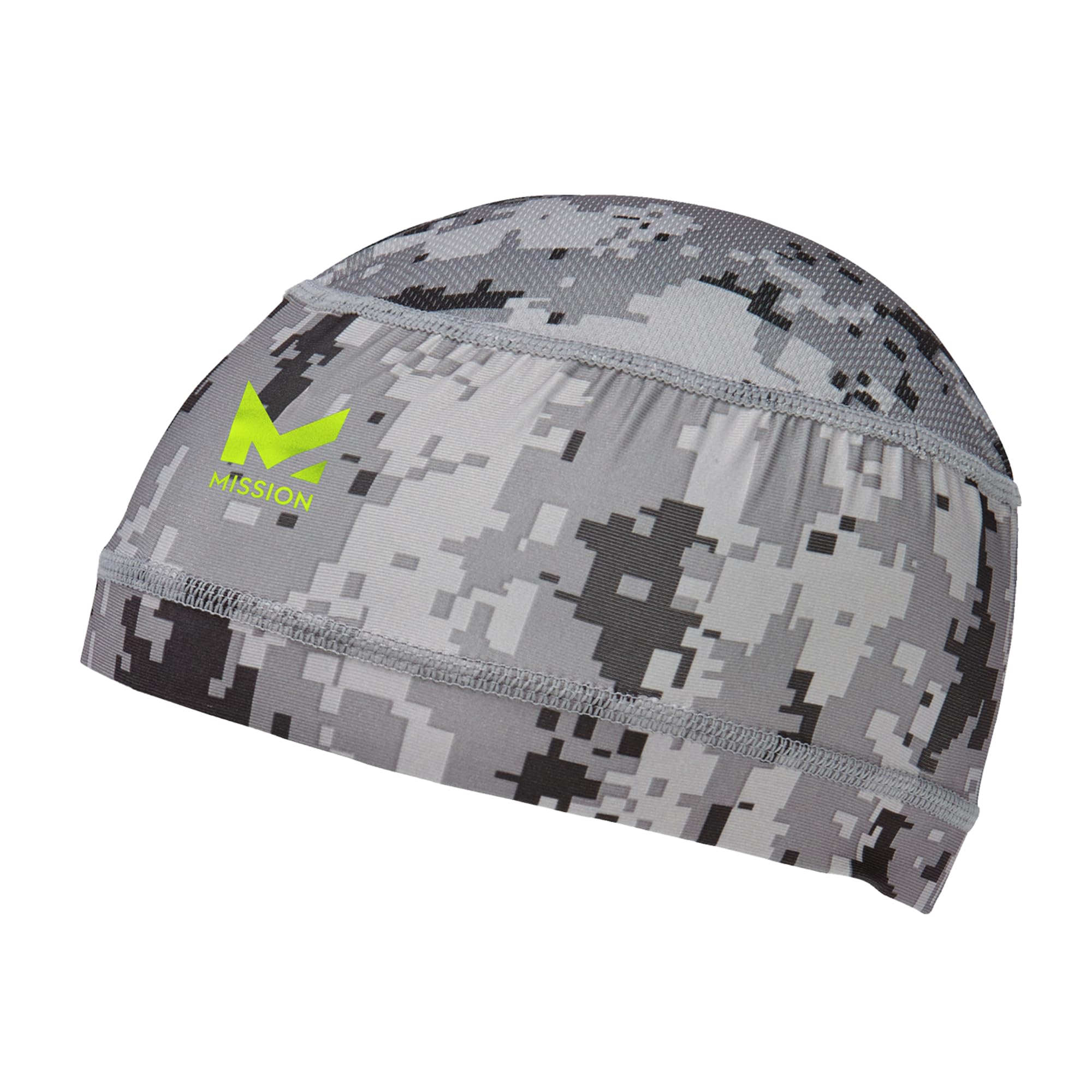 MISSION Cooling Helmet Liner- Cools Instantly When Wet, UPF 50, Wear Under Helmets, Hardhats & More- Digital Camo Gray