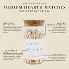 Sweet Water Decor 4" Hearth Matches in Apothecary Glass Bottle | Rustic Jar Approx. 100 Decorative Matchsticks with Strike Pad | Cute Candle Accessory Match Holder Long Matches for Fireplace (White)