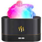 Aegci Essential Oil Diffuser,Humidifier with 7 Colors Flame Light,180ml Air Humidifiers for Bedroom, Home, Office, Gifts - Portable,Auto-Off Protection,4 Modes Mist(Black)
