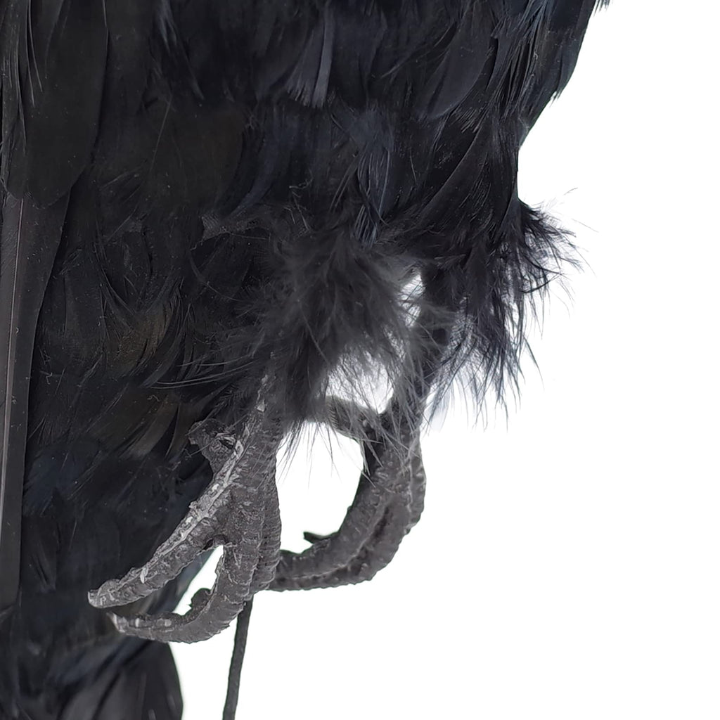 Etistta 17 inch Realistic Hanging Dead Crows Decoy Lifesize Extra Large Black Feathered Crow