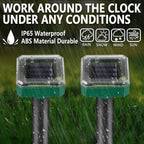 Mole Repellent 8 Pack Ultrasonic Solar Powered Animal Repellent for Outdoor Lawn Garden for Snakes, Moles, Gophers, Groundhogs, Voles and Other Burrowing Rodents