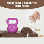 HOMBYS 5-in-1 Recliner Seat Cushion for Elderly+Lumbar Support Pillow + Leg Pad, with Adjustable Half Moon Neck Pillow & Footrest, High Density Foam Filling with Velvet Fabric, Thick & Non-Slip, Brown