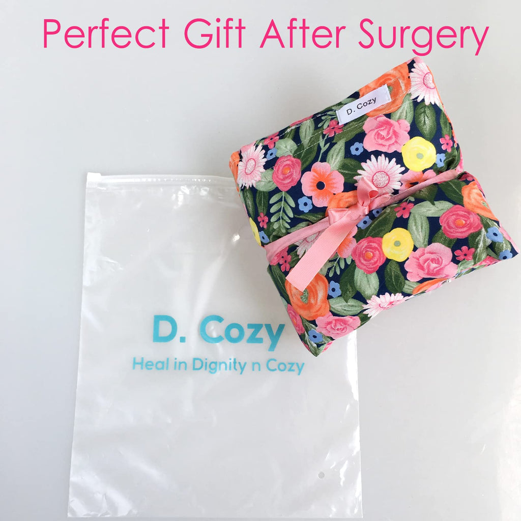 D. Cozy Hysterectomy Pillow Abdominal Surgery Seatbelt Pillows with Pocket Myomectomy Comfort Cushion for Belly Incision Tummy Tuck C-Section Recovery Gifts Women Patients (Cute Flower)