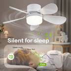 ASALL Socket Fan Light with Remote Control, Portable Small Ceiling Fan with Lights for Bedroom, Kitchen, Living Room, with Dimming Function, 1000 Lumens, Screws into E26/E27, 16.54 Inches Diameter