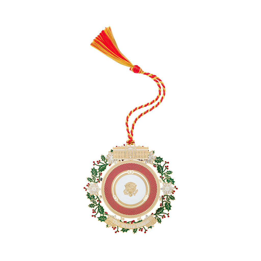 Official 2025 White House Christmas Ornament – Honors 150 Years of White House State Dinners, 24k Gold-Finished Brass, Includes Ribbon & Booklet, Collectible Gift in Keepsake Box, Made in USA