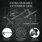Veken 11.8 Inch High Pressure Rain Shower Head Combo with Extension Arm- Wide Showerhead with 5 Handheld Water Spray - Adjustable Dual Showerhead with Anti-Clog Nozzles - Matte Black