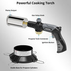 Sondiko Powerful Grill & Cooking Propane Torch L8010 with Gas Cylinder Stand Base, Sous Vide, Campfire Starter, Adjustable Wood Torch Burner for Searing Steak, BBQ, Welding (Propane Tank Not Included)