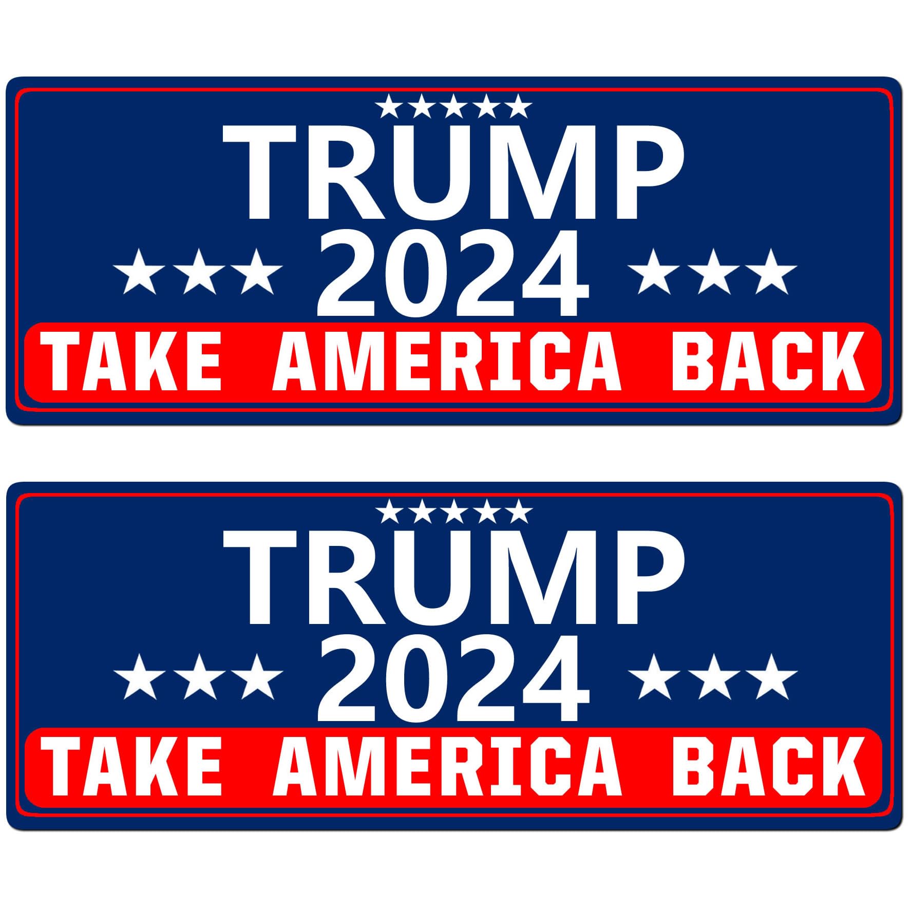 Shmbada 2 PCS Trump 2024 Take America Back Magnetic Bumper Sticker for Cars - Support Trump Vehicle Magnet Sign Decal, Blue 10 x 3.5 Inches