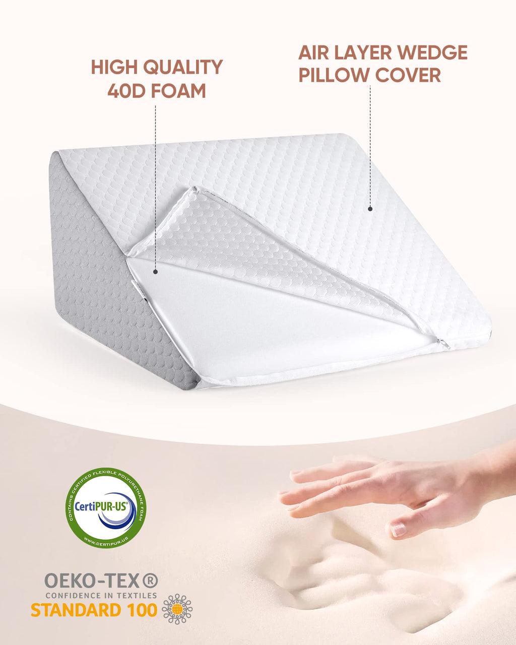 Forias Memory Foam Leg Wedge Pillow – 8" Triangle Design for Relaxed Sleeping Comfort