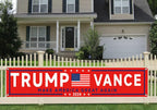 YINBTTER Donald Trump and JD Vance 2024 Presidential Election Large Banner Sign Flag with Brass Grommets, Trump Vance Make America Great Again Outdoor Sign House Banner Yard Lawn Decoration 118X18''