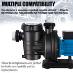 TonGass (2-Pack) 2" MIP x 2.37" PVC Hi-Temp Unions Compatible with Pentair Whisperflo & Intelliflo Pool Pumps Hand-Tightened Pool Pump High Temp Unions Replacement for Schedule 40 Male Adapters