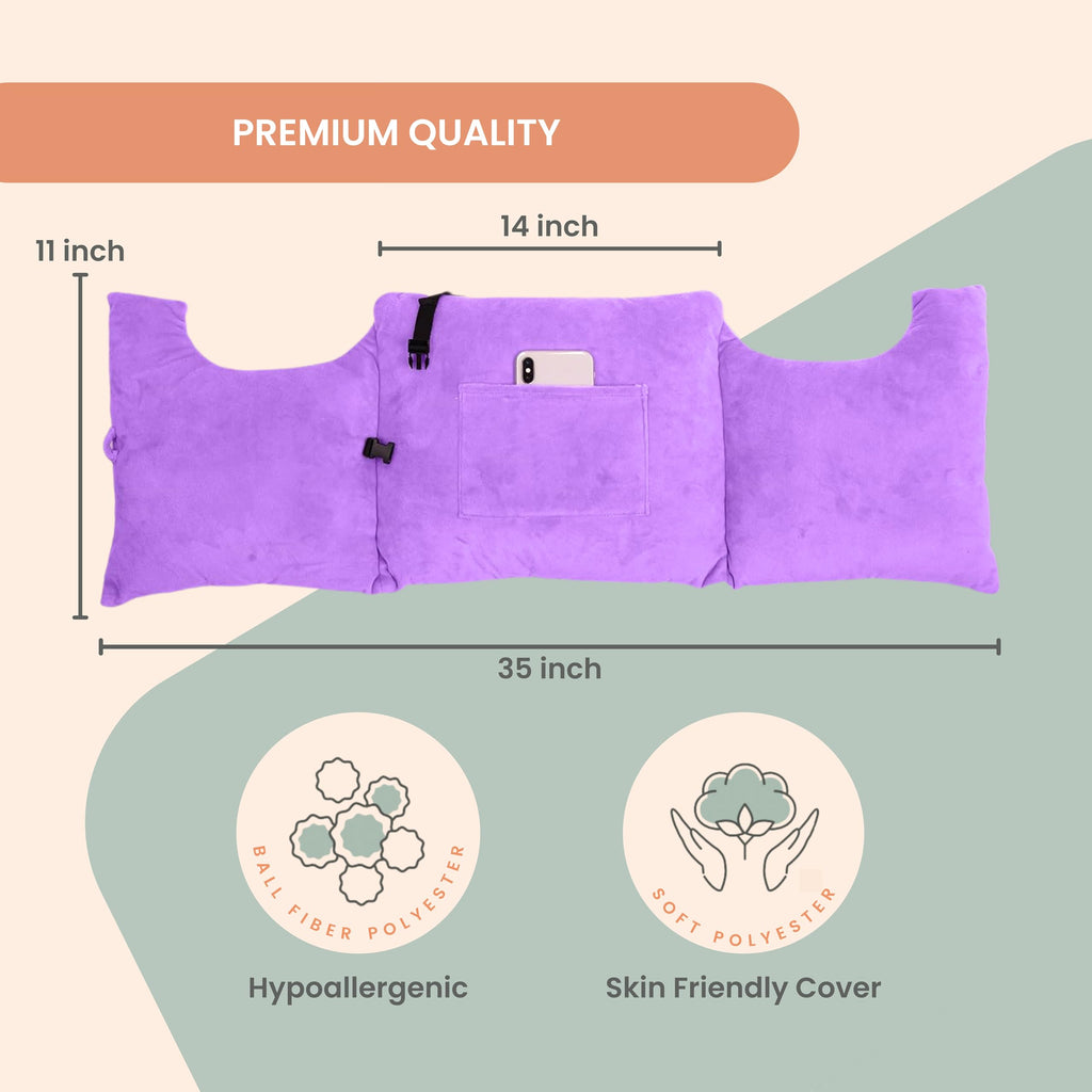 MOYOAMA Post Mastectomy Pillow - Recovery After Breast Cancer Surgery, Breast Augmentation - Lightweight Post Surgery Pillow with 4 Built-in Pockets to Support Healing - Breast Cancer Gifts for Women