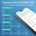 WYBOT Pool Vacuum for Inground Pools, 4-in-1 Cordless Robotic Pool Cleaner for Above Ground Pools, Triple-Motor up to 1,614 Sq.ft, Wall & Waterline Cleaning, WiFi & Bluetooth (Grey with Green)