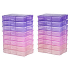 novelinks Transparent 4" x 6" Photo Cases and Clear Craft Keeper with Handle, 16 Inner Photo Organizers & Photo Storage Box, Plastic Photo Storage Containers (Pink Purple Gradient)