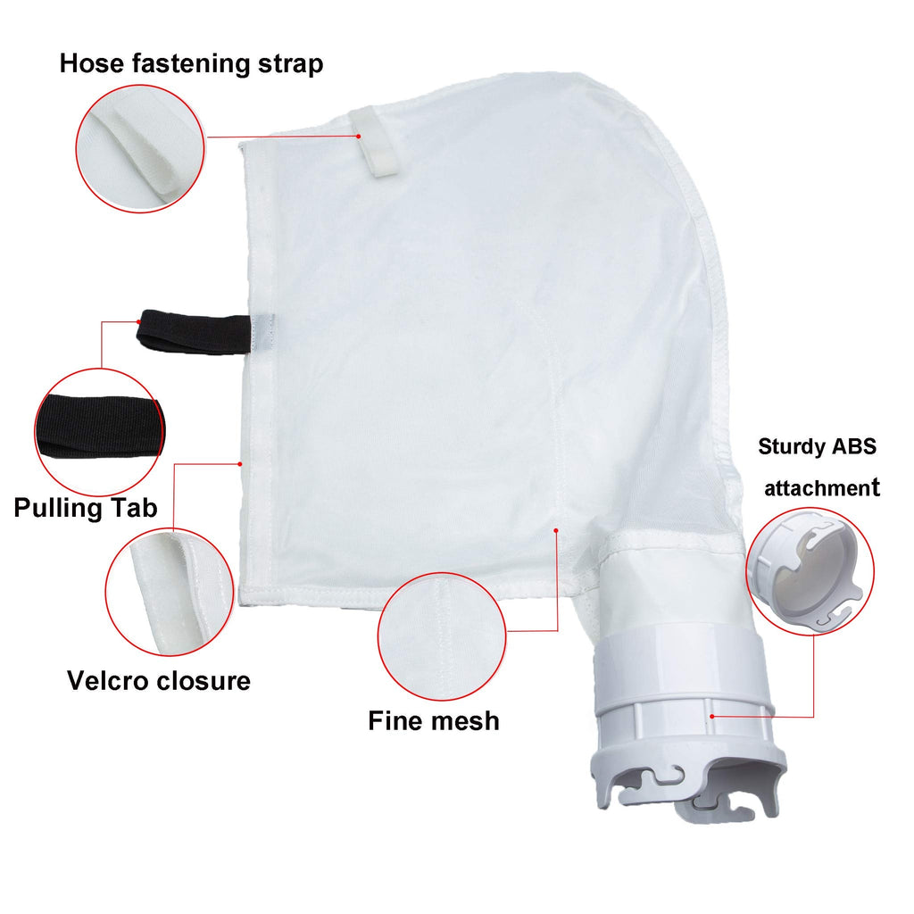 ATIE Pool Cleaner Fine Mesh Bag with Hook and Loop Fastener Enclosure Compatible with Pentair Kreepy Krauly Legend, Platinum Pool Cleaner Debris Bag 360002 and EU16 Bag (2 Pack)