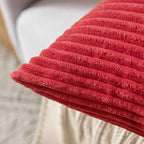 MIULEE Pack of 2 Corduroy Soft Soild Decorative Square Christmas Throw Pillow Covers Set Cushion Cases Pillowcases for Sofa Bedroom Car 18 x 18 Inch 45 x 45 Cm Red