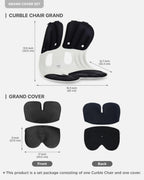 curble Grand(Extra Wide&Sturdy) Cover Set – Ergonomic Back Support Chair with Detachable Cover, Lumbar Support for Posture Correction & Lower Back Pain Relief, Perfect for Home & Office(Set Black)