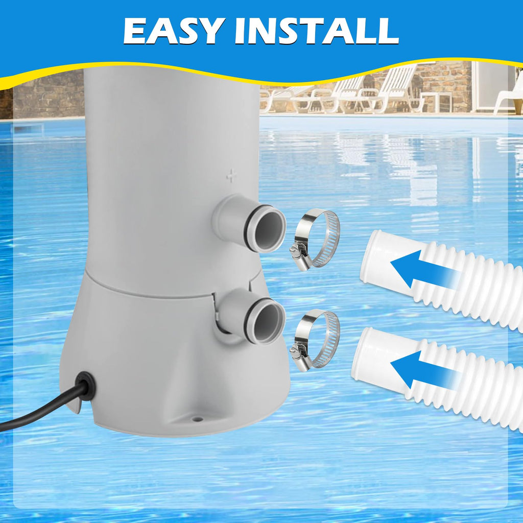 3 Pcs 1.25" Pool Hose, 59" Long Accessory Pool Pump Replacement Hoses, Compatible with All Above Ground Pool Filter Pumps that Use 1 1/4 Diameter Hoses