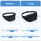 Fanny Pack Waist Packs for Men Women, Waist Bag Hip Pack for Travel Hiking Running Outdoor Sports -Black, Medium