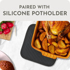 Extra Long Silicone Oven Mitts and Pot Holders Sets | Heat Resistant 500°F BPA-Free Food Grade Silicone Hot Pads & Kitchen Mittens | 4-Piece Set of Oven Gloves & Potholders for Kitchens.