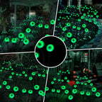 BeHiller Halloween Decorations Outdoor Solar Scary Eyeball Lights,2PACKS 12LED Green Eyeball Swaying Firefly Lights,Waterproof Solar Halloween Path Lights for Yard/Garden/Lawn/Party Decor