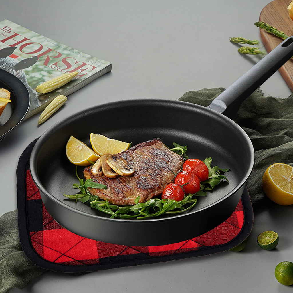 Joyhalo 4 Pack Christmas Pot Holders Buffalo Plaid, Pot Holders for Kitchen Heat Resistant Potholder, Pot Holder, Hot Pads for Kitchen for Cooking and Baking