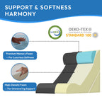 Ahpmeoa 3PCS Orthopedic Bed Wedge Pillow Set for Sleeping, Sitting up in Bed, 6-in-1 Foam Wedge Pillow for Acid Reflux & Back Pain Relief, Post Surgery Pillows for GERD & Snoring, Plush Grey