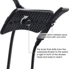 BRIGHT SHOWERS High Pressure Shower Head with Handheld, Oil Rubbed Bronze Dual Showerhead Combo with Rainfall Spray, Detachable Hand Held Shower, 60" Stainless Steel Hose