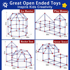 Fort Building Kits for Kids, 140 Pcs Creative STEM Construction Toys for Indoor & Outdoors Activity, Christmas, Birthday Gifts for Boys & Girls Age 4 5 6 7 8 9 10 11 12 Years Old
