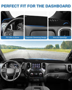 FIILINES Dash Cover Compatible with Chevy Chevrolet Tahoe Suburban/GMC Sierra Yukon 2015-2020 Dashboard Mat Cover Sunshade Nonslip Mesh Protector No Glare Accessories
