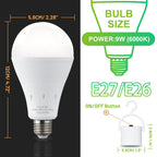 DEBAOBULB 6 Pack Rechargeable Emergency Light Bulbs, Battery Powered LED Light Bulb 6000K Daylight E26 120 Volt 9W 60W Equivalent with 1200mAh for Home Power Outage Camping Hurricane