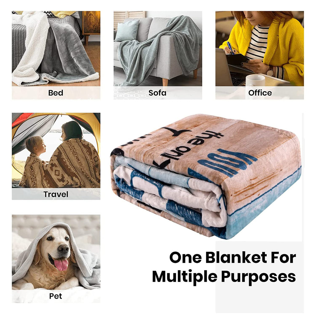 Anniversary Romantic Gift for Wife, Ultra-Soft Micro Fleece Sherpa Throw Blanket, Christmas Day Gifts for Her, Wife Birthday Gifts from Husband, for Bedding Sofa and Travel