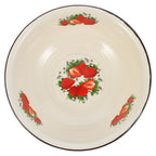 1pc Enamel Basin Vintage Salad Bowl Retro Enamel Bowl Round Salad Serving Bowl Metal Mixing Bowls Round Cereal Bowl To Go Plates with Lids Dough Making Basin Bowl Set Ceramics