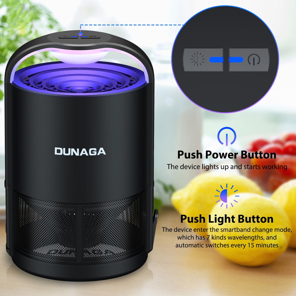DUNAGA Fly Traps Indoor, Fruit Fly Traps, Gnat Traps, Bug Zapper Indoor, Insect Traps Indoor with 10 Sticky Glue Boards, Black