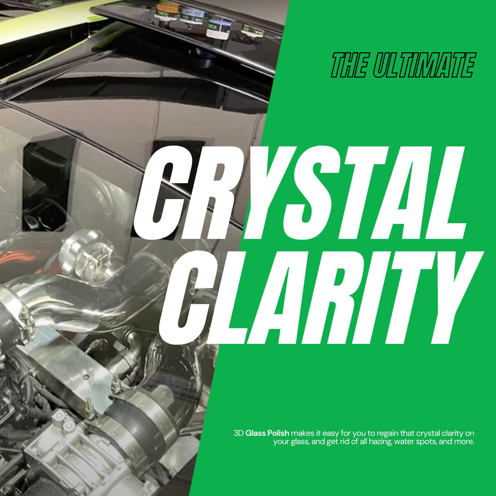3D Glass Polish - Cerium Oxide Based Polish Helps to Remove Swirls, Scratches, Wiper Marks & Water Spots from Tarnished Car Windows & Glass - Brightens Clarity & Vision 16oz.