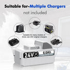 Ayssmac 6.0Ah Replacement Battery for Sun Joe Snow Joe iON+ 24V Series Li-ion Cordless Power Tools, Compatible with 24VBAT-LTW/XR/LTE/LTX/LT Battery,24V-X2-21LMSP 24V-X2-21LM 24V-X2-PW1200 24V-X2-16LM