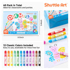 Shuttle Art 60 Pack Dot Markers, 12 Colors x 5 Sets Washable Bingo Daubers, Fun Art Supplies for Kids and Preschoolers, Non Toxic Water-Based