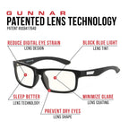 GUNNAR - Premium Gaming and Computer Glasses - Blocks 35% Blue Light - Enigma, Onyx, Clear Tint