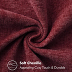 MIULEE Pack of 2 Couch Throw Pillow Covers 18x18 Inch Burgundy Red Farmhouse Decorative Pillow Covers with Stitched Edge Soft Chenille Solid Dyed Christmas Pillow Covers for Sofa Bed Living Room