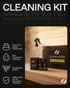 SAUNABOX All-Natural Sauna Cleaning Kit | Eco-Friendly Eucalyptus Multi-Surface Cleaner Concentrate – Chemical-Free & Biodegradable | Safe for Sauna Tents, Benches & Mats (2x1 FL.OZ./30mL)