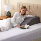 Bedluxe Leg Elevation Pillows, Leg Pillows for Sleeping, Cooling Gel Memory Foam Top, Wedge Pillow for Legs, Leg Wedges for Circulation, Swelling, After Surgery - Removable Cover (8 Inch, Dark Grey)