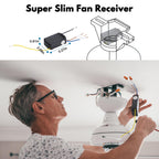 LPHUMEX Ceiling Fan Light Remote Control Kit with Ultra-Small Receiver – Ceiling Fan Speed, Timer & Light Control, Universal Compatibility for AC Motor Hunter/Honeywell/Hampton Bay/Other Ceiling Fans
