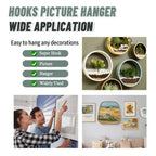 20pcs Super Hook Picture Hangers and Office Pack, Drywall Hooks for Hanging Pictures, Wall Hooks, Picture Hangers, Picture Hanging Kit，Hang Art, Clock, Shelves, Mirrors