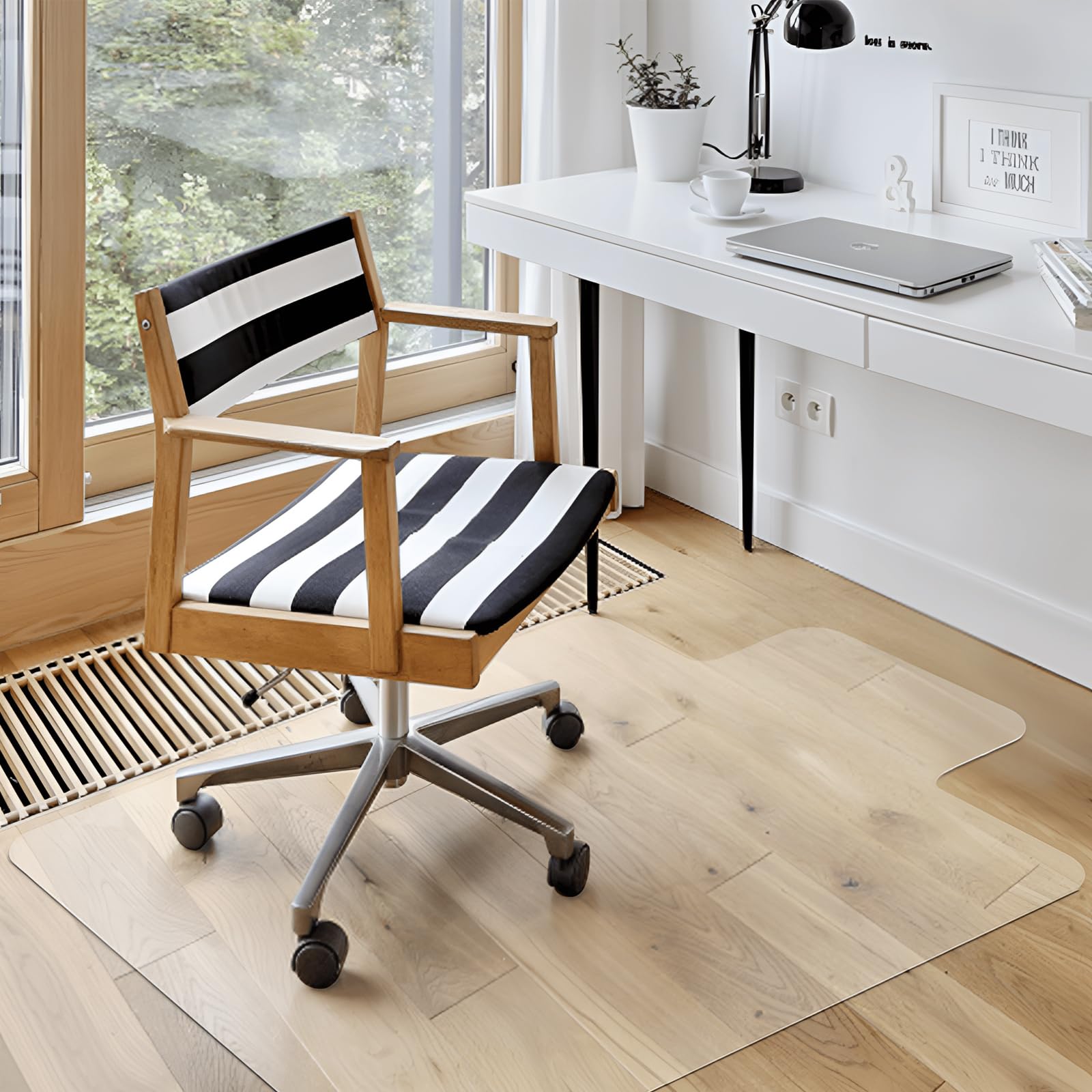 Azadx Clear Office Chair Mat 36'' X 48'', Durable Desk Chair Mat for Hardwood Floor, Heavy Duty Plastic Office Floor Mat Under Rolling Chairs for Easy Glide and Protection (36" X 48" with Lip)