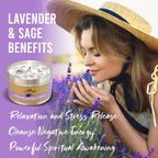 JUNIPERMIST Lavender Sage Smudge Candle (6 Oz) - for Meditation & Cleansing Negative Energy - Made in USA with Soy Wax, Essential Oils, Sage - Smokeless Alternative to Sage Smudge Sticks