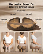 ProtoArc Seat Cushion for Tailbone Pain Relief, Office Chair Cushion, Coccyx Cushion, Ergonomic Memory Foam Seat Cushion for Home, Car, Pressure Relief Pad for Hip, Coccyx, All Day Comfort - Coffee