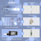 JMEXSUSS 300 LED 9.8x9.8Ft White Curtain Lights with Remote, White Christmas Lights Indoor Plug in, 8 Modes White String Lights for Bedroom Wall Wedding Reception Party Backdrop Window Decorations