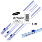 3418, Slide Cutter, Replacements, for 18” Foodservice Plastic Wrap Film - 3 Pack