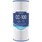 Grefilt CC100 Pool Filter Cartridge, Compatible with Pentair CC100, CCRP100, Replaces Pleatco PAP100, Unicel C-9410, Filbur FC-0686, Pentair R173215, 100 sq.ft, Dimensions: 23 5/8" x 10 1/16"